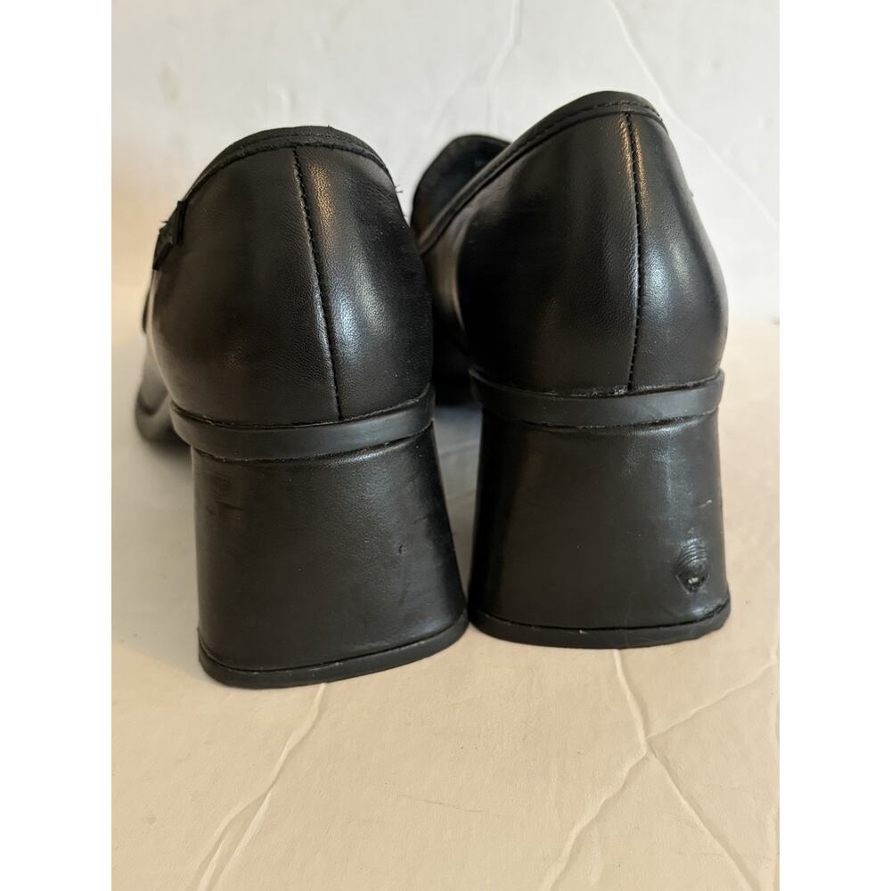 NEW Camper Kiara Penny Loafer •39/8•Heeled Pump Black Leather Anthropologie $248 - Picture 9 of 10